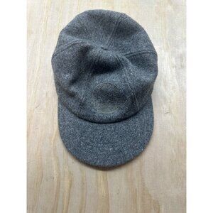Vintage Eddie Bauer Wool Baseball Cap Hat Elastic Gray 70s 80s USA Made